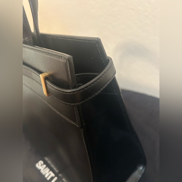 Saint Laurent Black Satchel with Gold Hardware - Picture 9 of 13